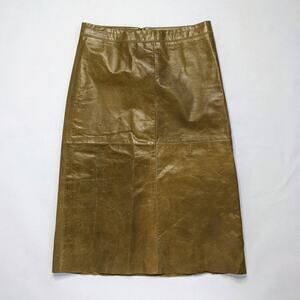 Elegant Tan Leather Skirt